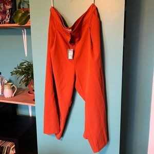 NWT Wide Leg, High Waisted Trousers in Burnt Orange